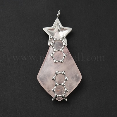 Природного розового кварца подвески G-G870-03P-1