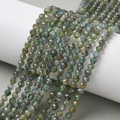 Естественный зеленый апатит бисер пряди&nbsp;G-L651-C08-4mm-1
