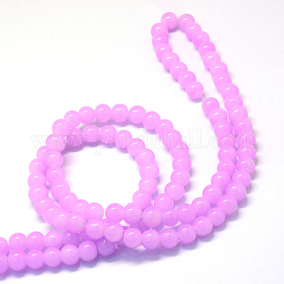 Выпечки окрашены имитация нефрита стекловолокна круглый шарик X-DGLA-Q021-8mm-23-1