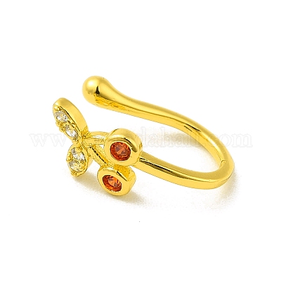 Красный кубический цирконий вишневый зажим на кольцах в носу&nbsp;LS-AJEW-F059-07G-1