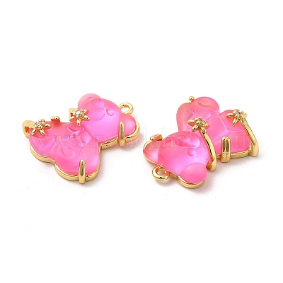 Подвески со стразами из прозрачной смолы KK-H438-04G-07-1