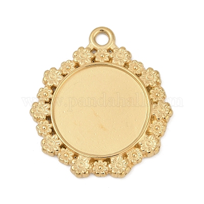 Оправы для подвесок из нержавеющей стали 304 в виде кабошонов&nbsp;LS-STAS-D366-10G-1