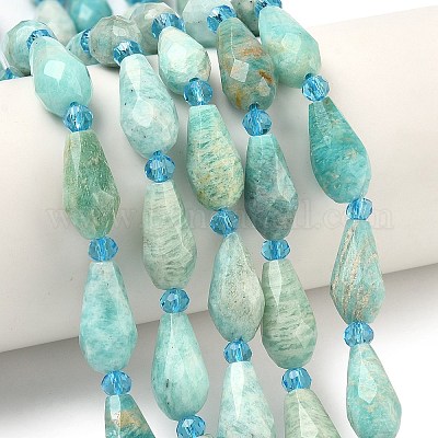 Природных амазонит бисер нитей&nbsp;G-G453-F02-8x16mm-1