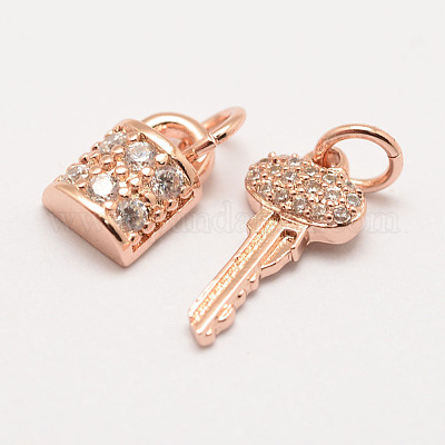 Латунь микро проложит класс Aaa кубического циркония подвески ZIRC-G090-29RG-NR-1