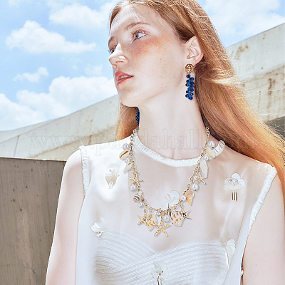 2 шт. летние пляжные цепочки на талию из натуральной ракушки и искусственного жемчуга из смолы&nbsp;AJEW-UN0002-13-1