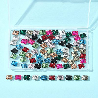 80шт 10 цвета пришить горный хрусталь RGLA-FS0001-16-1