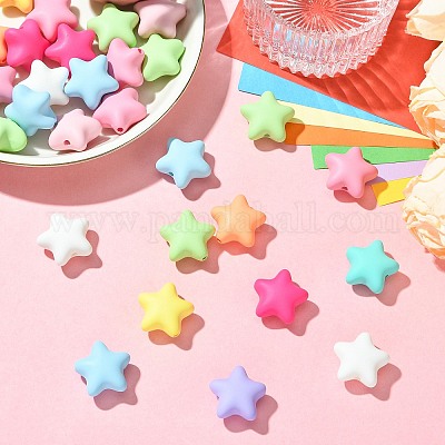 Прорезиненные стиль непрозрачной акриловые бусины&nbsp;OACR-CJC0005-04-1