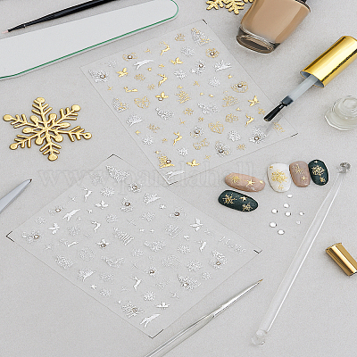 2 лист 2 стилей рождественских наклеек для нейл-арта с домашними животными&nbsp;MRMJ-LP0002-86-1