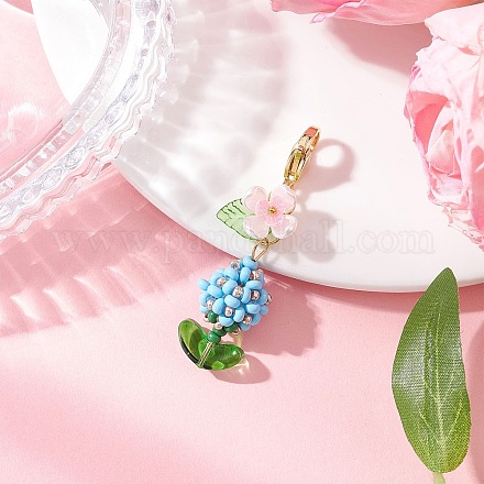 Подвеска из цветочного стекла HJEW-MZ00274-02-1