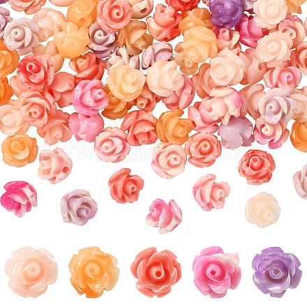 100 шт. 5-х цветные резные бусины из синтетического коралла&nbsp;CORA-SP0001-13-1