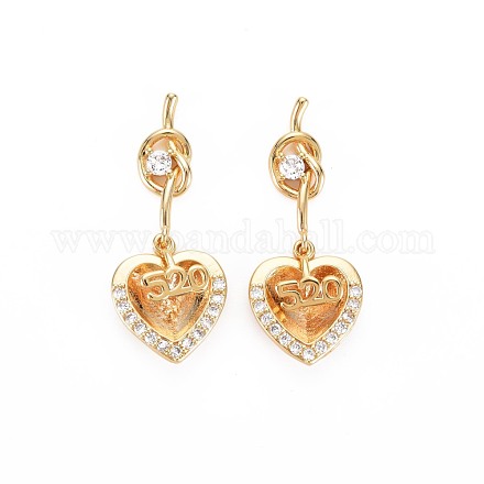 Покрытие стойки латунь микропаве прозрачные подвески из кубического циркония KK-S360-179-1