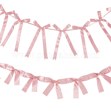 2 стиль баннеры с бантом из ткани&nbsp;AJEW-SP0002-70F-1