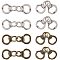 Tibetan Style Alloy Links, Handcuff, Antique Bronze & Antique Silver, 30.5x11.5x1.5mm, Hole: 5x7mm, 50pcs/box
