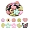 20Pcs 10 Styles Silicone Beads, Leaf & Heart & Butterfly & Flower & Cactus, Mixed Color, 20~26x19~29x7~12.5mm, Hole: 2mm, 2pcs/style