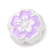 Alloy Enamel Beads, Silver, Flower Beads, Medium Orchid, 12x12.5x5mm, Hole: 1.6mm