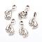 Alloy European Dangle Charms, Foot, Antique Silver, 32mm, Hole: 5mm