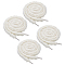 4 Pairs Plush Cloth Shoelaces, White, 1200x15x1.5mm