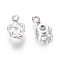 Alloy Cubic Zirconia Charms, Butterfly, Clear, Platinum, 12x7x5.5mm, Hole: 1mm