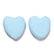 Wood Beads, Colorful Heart, Light Blue, 30x29x9mm, Hole: 3mm