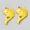 Alloy Pendants, Fish, Golden, 20x12x4mm, Hole: 1.5mm