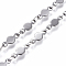 Tarnish Resistant 304 Stainless Steel Link Chains, Soldered, Flat Round, Stainless Steel Color, 9.5x4x0.4mm