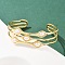 22MM Brass & ABS Plastic Pearl 3 Line Cuff Bangles for Women, Long-Lasting Plated, Rack Plating, White, Real 18K Gold Plated, Inner Diameter: 2-1/2 inch(6.2cm)