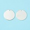 Brass Pendants, Stamping Mirror Polished Finish Blank Tag, Flat Round, Silver, 25x1mm, Hole: 1.4mm
