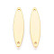 Brass Links/Connector Charms, Horse Eye, Nickel Free, Stamping Blank Tag, Real 18K Gold Plated, 24x6x0.7mm, Hole: 1mm