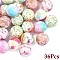 36Pcs 6 Styles Round Food Grade Eco-Friendly Silicone Focal Beads, Mixed Color, 15x15mm, Hole: 2~3mm, 6pcs/style