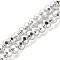 Electroplate Glass Beads Strands, Faceted, Rondelle, Silver, 3x2.5mm, Hole: 0.8mm, about 136~144pcs/strand, 35~36cm