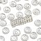 Brass Grade A Rhinestone Beads, Rondelle, Nickel Free, Silver, Crystal, 12x4mm, Hole: 2.5mm