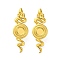 Ion Plating(IP) 304 Stainless Steel Snake Stud Earrings, Real 18K Gold Plated, 39x13mm