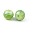 UV Plating Rainbow Iridescent Resin Beads, Round, Light Green, 16x15mm, Hole: 3mm