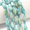 Natural Amazonite Beads Strands, Faceted, Teardrop, with Seed Beads, 15~17.5x8~8.5mm, Hole: 0.8~0.9mm, about 20~21pcs/strand, 15.12''~15.91''(38.4~40.4cm)