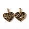 Alloy Pendants, Cadmium Free & Nickel Free & Lead Free, Heart, Antique Bronze, 18x15x2mm, Hole: 2x4mm