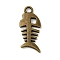 Tibetan Style Alloy Pendants, Cadmium Free & Nickel Free & Lead Free, Fishbone, Antique Bronze, 27x11.5x2.5mm, Hole: 2.5mm, about 470pcs/1000g