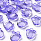 Transparent Acrylic Pendants, Faceted, Apple, Medium Slate Blue, 20x17x5~6mm, Hole: 3mm, about 480pcs/500g