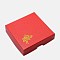 Cardboard Bracelet Boxes, with Sponge inside, Rose Flower Pattern, Square, Red, 90x90x22~23mm