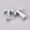 Alloy Slide Charms, with Crystal Rhinestone, Letter, Platinum, Letter.T, T: 11.5x10x4.5mm, Hole: 2x8mm