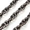 Aluminium Rope Chains, Unwelded, with Spool, Gunmetal, 16x10x2.5mm, about 16.40 Feet(5m)/Roll