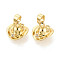Brass Micro Pave Clear Cubic Zirconia Charms, Hat Charms, Real 18K Gold Plated, 9x11x11mm, Hole: 4x2.5mm