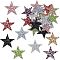 24Pcs 8 Colors Plastic Clothing Patches, with Resin Rhinestone, Star, Mixed Color, 60x60x2.5mm, 3pcs/color