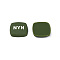 Acrylic Enamel Cabochons, Square with Word NYN, Dark Olive Green, 21x21x5mm