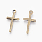 Alloy Pendants, Cadmium Free & Nickel Free & Lead Free, Cross, Antique Bronze, 13x26x2mm, Hole: 2mm
