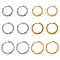 24Pcs 6 Styles 303 Stainless Steel Textured Hoop Earrings for Women, with 316 Earring Pins, Mixed Color, 15~19x2.5mm, 4pcs/style