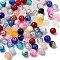 Glass Beads, Round, Transparent Crackle & Frosted, Mixed Style, Mixed Color, 8x7.5mm, Hole: 1.5~1.6mm, about 735pcs/500g