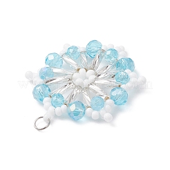 3 шт. подвески-снежинки из стеклянного бисера&nbsp;PALLOY-MZ01080