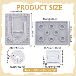 4 шт. 4 стиля флокированных ПВХ-бусинных досок&nbsp;TOOL-PH0001-90