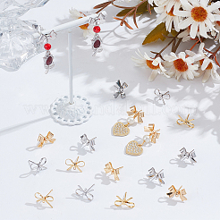 24 шт. 4 стиля латунных сережек-гвоздиков&nbsp;KK-ME0002-44