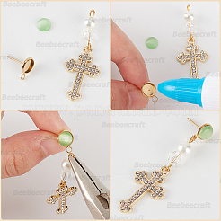 50 шт. плоская круглая фурнитура для сережек-гвоздиков из нержавеющей стали 304&nbsp;STAS-BBC0005-85B